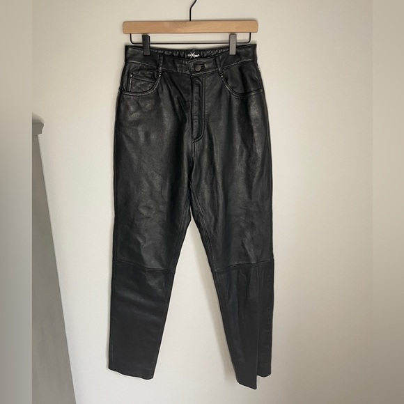Wilsons Maxima Genuine Black Leather High Waist Pants in Women’s Size 8 Vintage - Picture 1 of 8